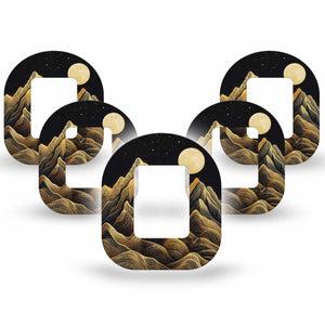 ExpressionMed Black Mountain Tandem Mobi Tape, 5-Pack Tape Gold Black Line Mountain Peaks, Adhesive Tape Pump Design