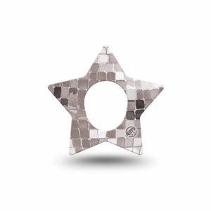 ExpressionMed Mirror Ball Dexcom G7 and Dexcom Stelo Glucose Biosensor System Star, Single Tape Sparkling disco inspired Overlay Tape for CGM