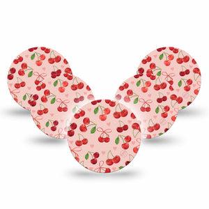 ExpressionMed Cherries Freestyle Libre 3 and Libre 3 Plus Overpatch, 5-Pack Tape Adorable Cherries, Adhesive Patch CGM Design