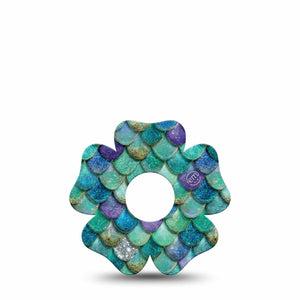 ExpressionMed Mermaid Scales Freestyle Libre 3 and Libre 3 Plus Flower, Single Tape underwater mermaid style Decorative Adhesive Tape for CGM