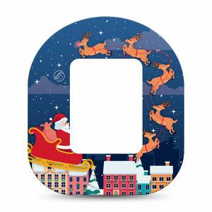 ExpressionMed Santa With Sled Tandem Mobi Tape Single Tape Santa Christmas Magic Inspired, Adhesive Patch Pump Design