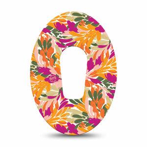 ExpressionMed Retro Brush Stroke Dexcom G6 Tape Single Tape Spring Plant-Inspired Art, Plaster Continuous Glucose Monitor Design