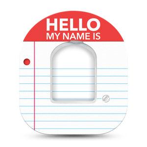 ExpressionMed Name Tag Omnipod Tape, Single Tape and Single Sticker NDAM, Adhesive Patch Pump Design