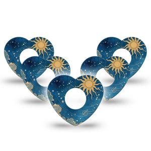 ExpressionMed Mystic Skies Infusion Heart, 10-Pack Blue night sky Adhesive Tape For Pump