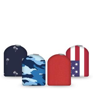 ExpressionMed USA Basics Omnipod Sticker, Pod Full Wrap Sticker patriotic simple design Decorative Adhesive Tape For Pump