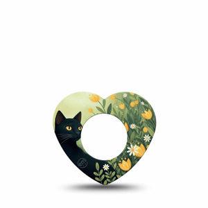 ExpressionMed Jungle Cat Freestyle Libre, Libre 2 Plus, and Abbott Lingo Heart, Single Tape Floral meadows Overlay Tape for CGM