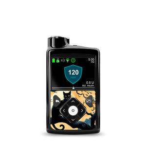 ExpressionMed Spooky Black Cat MiniMed Pump Sticker, Single Sticker Only Fall Sky Black Feline, Vinyl Decoration Pump Design