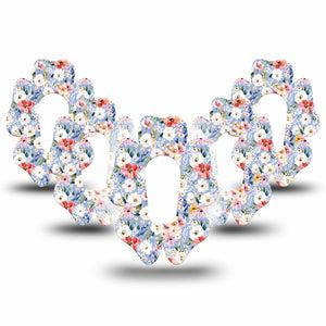 ExpressionMed Petal Breeze Dexcom G6 Flower, 5-Pack Tiny florals Plaster for Continuous Glucose Monitor