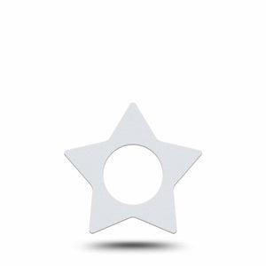 ExpressionMed White Freestyle Libre 2 and Libre 2 Plus Star Shape Tape, Abbott Lingo,  Single Tape Crisp Texture, Adhesive Tape CGM Design