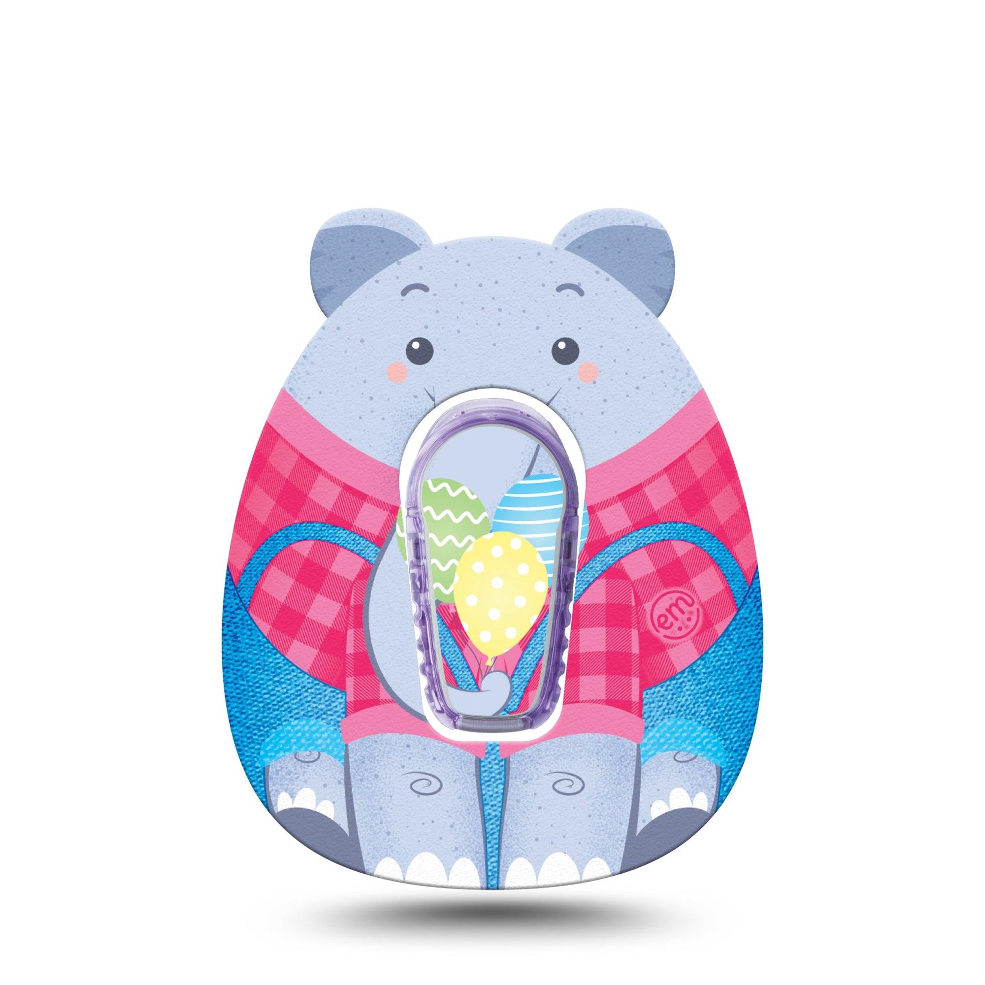 ExpressionMed Circus Elephant Dexcom G6 Sticker and Tape  Cute Elephant In Overalls, Vinyl Sticker and Tape Design CGM Design