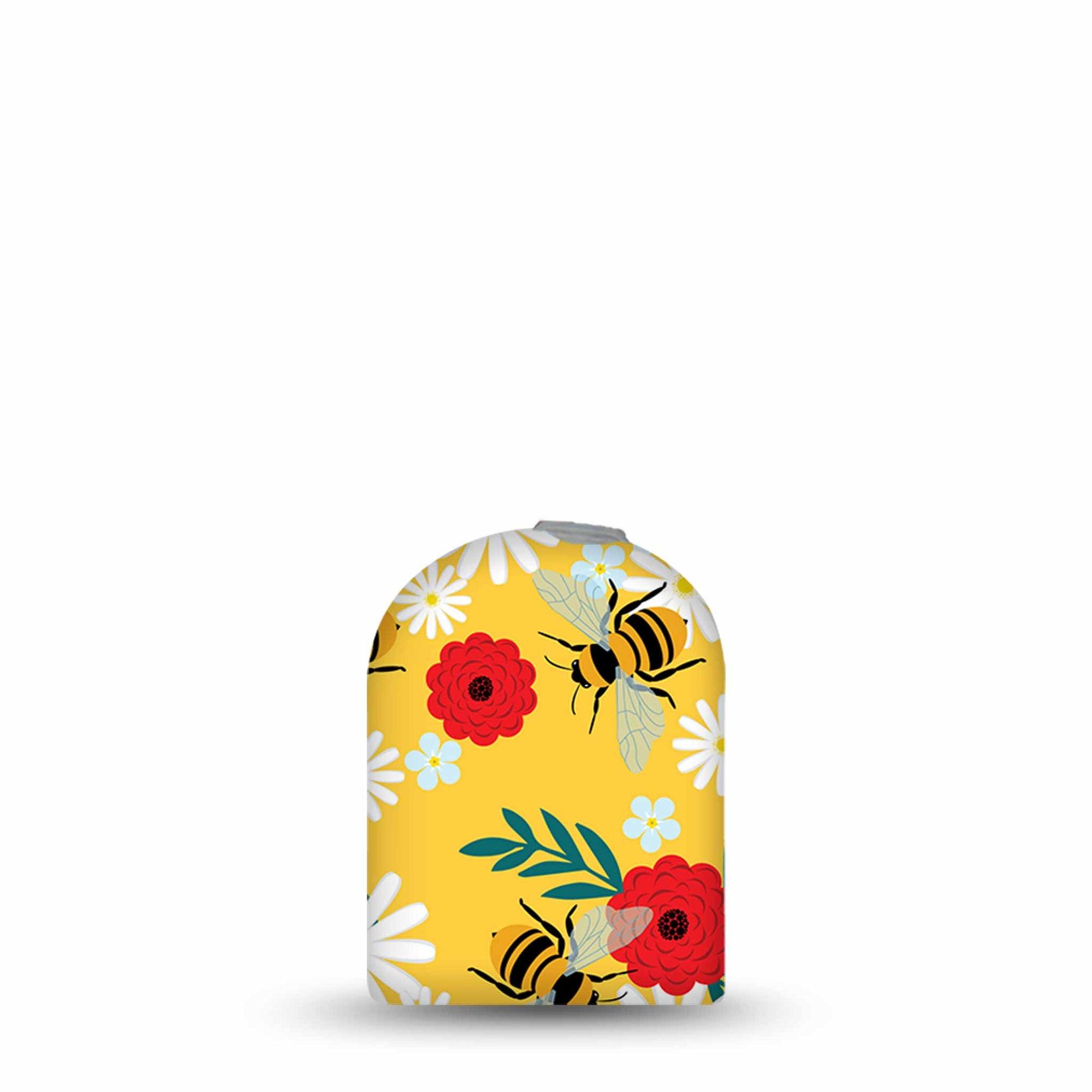 ExpressionMed Bees and Flowers Pod Full Wrap Sticker Pod Full Wrap Sticker Single Sticker Yellow bees and daisies Vinyl Decoration  Pump design