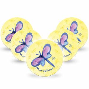 ExpressionMed Marvelous Dragonfly Dexcom G7 Overpatch, Dexcom Stelo Glucose Biosensor System, 5-Pack Tape Amazing Butterfly, Overlay Tape CGM Design