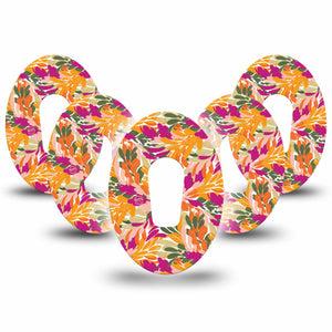 ExpressionMed Retro Brush Stroke Dexcom G6 Tape 5-Pack Tape Jewel-Toned Paint Strokes, Plaster Continuous Glucose Monitor Design