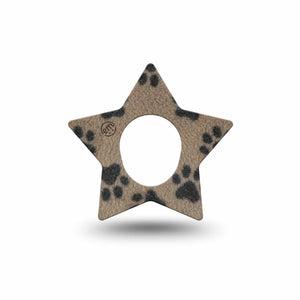ExpressionMed Fuzzy Pawprints Dexcom G7 and Dexcom Stelo Glucose Biosensor System Star, Single Tape Fuzzy black paws Overlay Tape for CGM
