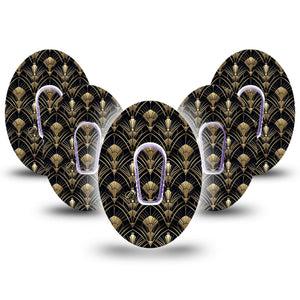 ExpressionMed Midnight Deco Dexcom G6, 5-Pack Tape and 5-Pack Sticker Retro print Decorative Decal for CGM