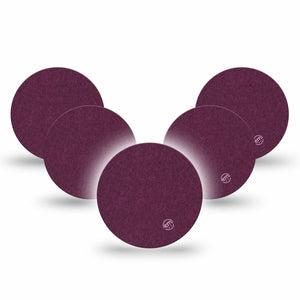 ExpressionMed Wine Red Freestyle Libre 3 and Libre 3 Plus Overpatch, 5-Pack Tape Basic Color, Adhesive Patch CGM Design