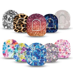 ExpressionMed Womens Holiday Gift Set Omnipod, 10-Pack Tape and 10-Pack Sticker, Rose-Toned Prints & Airy Accents Decorative Patch For Insulin Pump