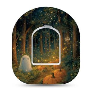 ExpressionMed Woodland Ghost Omnipod, Single Tape and Single Sticker Halloween ghost aesthetic Decorative Patch For Insulin Pump