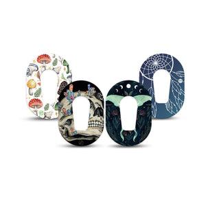 ExpressionMed Witching Hour Variety Pack Dexcom G6 Mini Tape, 4-Pack Tape Variety Dark Enchanted Themes, Adhesive Tape CGM Design