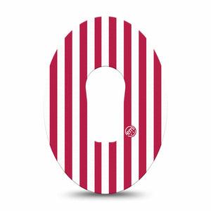 ExpressionMed Red Stripes Dexcom G6, Single Tape USA Flag inspired Fixing Ring Tape for Continuous Glucose Monitor