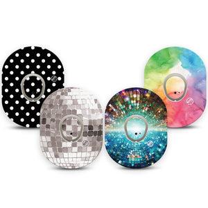 ExpressionMed Disco Pop Dexcom G7 and Dexcom Stelo Glucose Biosensor System, tape and sticker  disco colors Decorative Decal for CGM