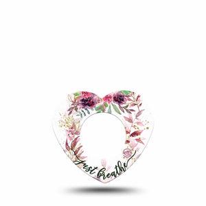 ExpressionMed Just Breathe Freestyle Libre 2 and Libre 2 Plus Heart Shape Tape, Abbott Lingo, Single Tape Peaceful Inhale, Fixing Ring Tape CGM Design