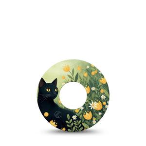 ExpressionMed Jungle Cat Infusion Set, 5-Pack Black cat green grasses Decorative Patch For Insulin Pump
