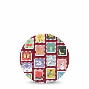 ExpressionMed Postage Stamp Dexcom G7 and Dexcom Stelo Glucose Biosensor System OverPatch, Single Tape Adorable postage stamps Adhesive Tape for CGM