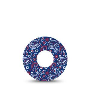 ExpressionMed Independence Paisley Infusion Set Tape 5-Pack Tape Classic Paisley Pattern, Overlay Patch Continuous Glucose Monitor Design