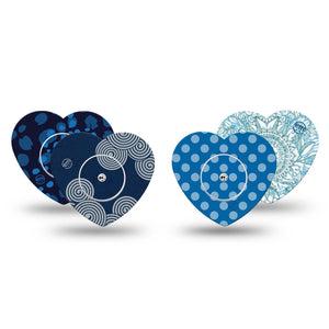 ExpressionMed Barbie Splash Variety Pack Freestyle Libre 2 and Libre 2 Plus Heart Shape Tape, Abbott Lingo, 4-Pack Tape and 4-Pack Stickers Variety Diabetic Barbie Inspired, Adhesive Patch CGM Design