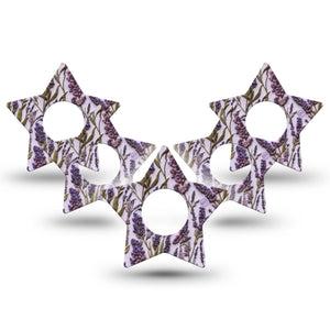 ExpressionMed Stitched Bloom Infusion Star, 10-Pack Lavender stitch Waterproof Sensor Cover For Pump