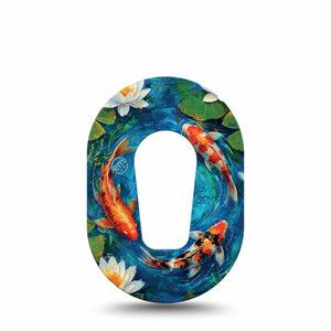 ExpressionMed Koi Pond Dexcom G6 Mini, Single Tape japanese pond aesthetic Adhesive Tape for CGM