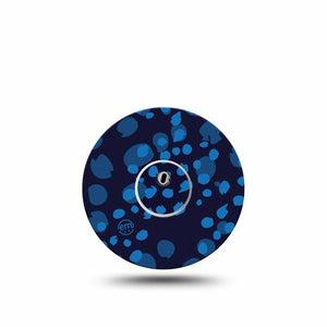 ExpressionMed Blue Drops Freestyle Libre 3 and Libre 3 Plus Sticker and Tape  Circular Blue Shapes, Vinyl Sticker and Tape Pairing CGM Design