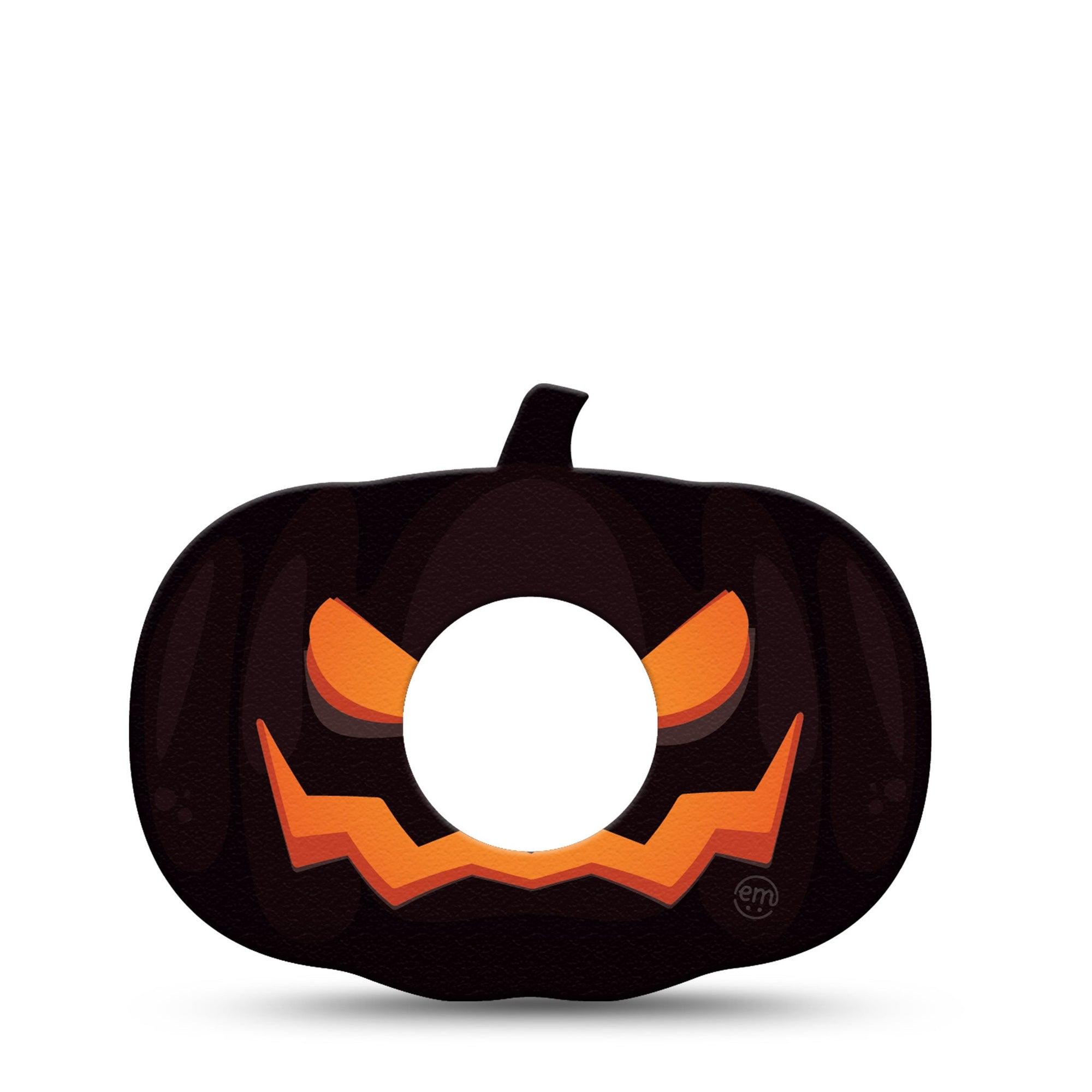 ExpressionMed Scary Pumpkin Freestyle Libre 2 Pumpkin Shape Tape, Abbott Lingo, Single Halloween Jack-o-Lantern Plaster Continuous Glucose Monitor Design