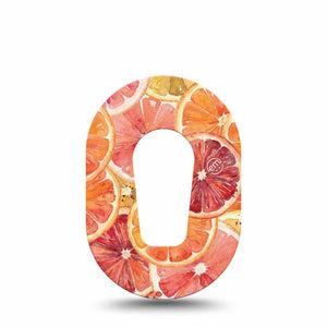 ExpressionMed Oranges Dexcom G6 Mini, Single Tape Blood orange slices Adhesive Tape for CGM