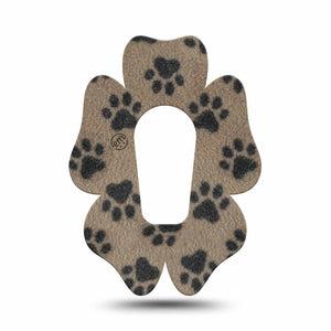 ExpressionMed Fuzzy Pawprints Dexcom G6 Flower, Single Tape Textile inspired  Overlay Tape for CGM