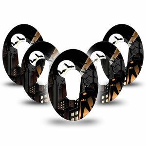 ExpressionMed Bat Man  Dexcom G6 Tape 5-Pack Tape Bat-Inspired Hero, Plaster Continuous Glucose Monitor Design