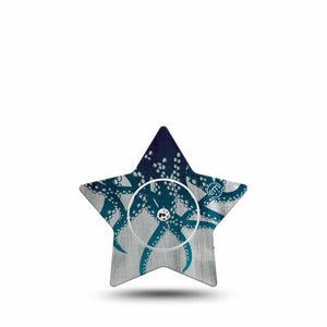 ExpressionMed Tentacles Freestyle Libre 2 and Libre 2 Plus Star Shape Tape, Abbott Lingo, Single Tape and Single Sticker Marine Life, Adhesive Tape CGM Design