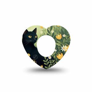 ExpressionMed Jungle Cat Dexcom G7 and Dexcom Stelo Glucose Biosensor System Heart, Single Tape Floral meadows Decorative Patch for CGM