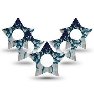 ExpressionMed Tentacles Infusion Set Star Shape Tape, 10-Pack Tape Moody Ocean Print, Fixing Ring Patch Continuous Glucose Monitor Design
