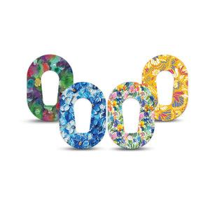 ExpressionMed Summer Splash Variety Pack Dexcom G6 Mini Tape, 4-Pack Tape Variety Watercolor and Paint Petals, Adhesive Tape CGM Design