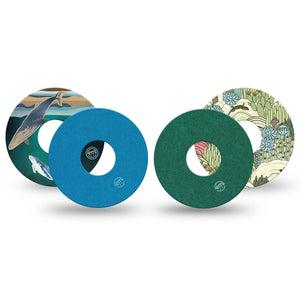 ExpressionMed Seaside Pines Variety Pack Freestyle Libre 3 and Libre 3 Plus Tape, 4-Pack Tape Variety Pantone 3551 U Theme, Adhesive Tape Continuous Glucose Monitor Design