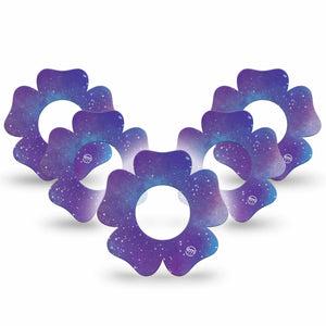 ExpressionMed Galaxy Freestyle Libre 2 and Libre 2 Plus Flower Shape Tape, Abbott Lingo, 5-Pack Tape Galaxy Design Plaster CGM Design