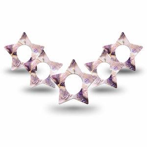 ExpressionMed Pink Pearls Dexcom G7 and Dexcom Stelo Glucose Biosensor System Star, 5-Pack Sparkle glitter floral inspired Decorative Adhesive Tape for Continuous Glucose Monitor
