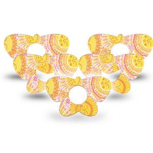 ExpressionMed Bright Sunshine Infusion Butterfly, 10-Pack sunny golden design Fixing Ring Tape For Pump