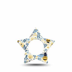 ExpressionMed Busy Bees Freestyle Libre, Libre 2 Plus, and Abbott Lingo Star, Single Tape Delicate bees flowers Decorative Patch for CGM