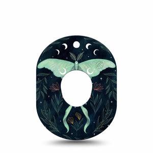 ExpressionMed Luna Moth Dexcom G7 Tape, Dexcom Stelo Glucose Biosensor System, Single Tape Mystic Moth, Overlay Tape CGM Design