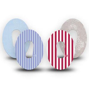 ExpressionMed Washed Classics Dexcom G6, 4-Pack Tape distressed patriotic look Decorative Adhesive Tape for CGM