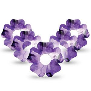 ExpressionMed Purple Storm Freestyle Libre 3 Flower Shape Tape 5-Pack Purple smoke cloud Adhesive Tape CGM Design