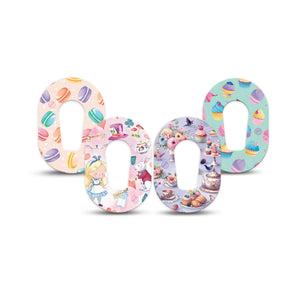 ExpressionMed Mad Hatter's Delight Variety Pack Dexcom G6 Mini Tape, 4-Pack Tape Variety Sweet Tea Party Prints, Adhesive Tape CGM Design